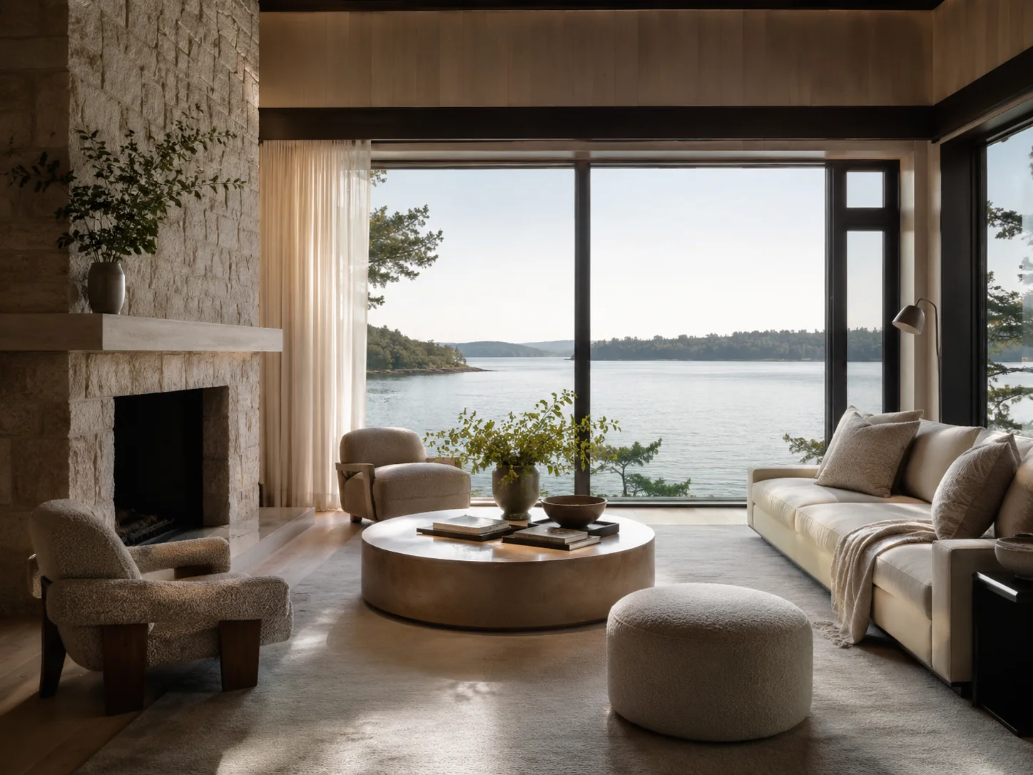 Lake house living room concept